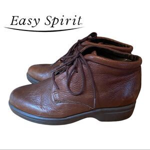 Easy Spirit Women's Brown Leather Anti Gravity Ankle Boots Booties 6.5